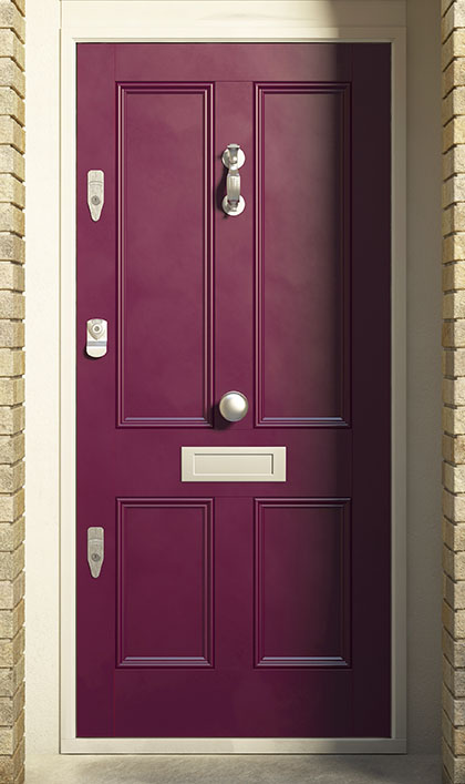 door with 3 banham locks